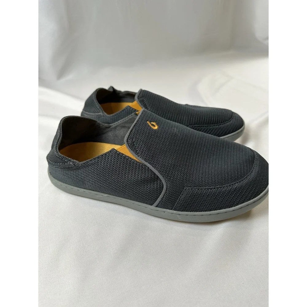 Olukai Nohea Mesh Mens Size 9.5 Gray Mesh Slip‎ On Casual Shoes Loafers Comfort